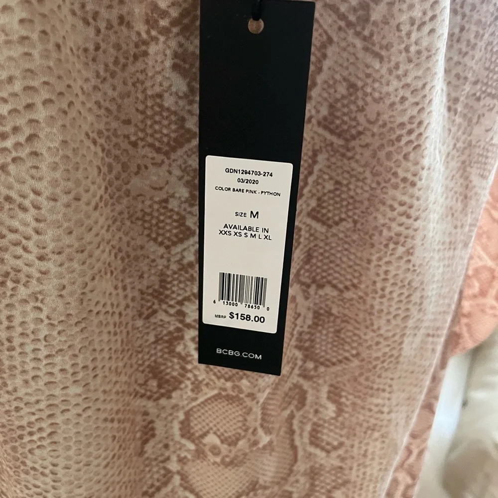 BCBG Max Azria peasant snakeskin blouse, NWT, size M. - Picture 3 of 6